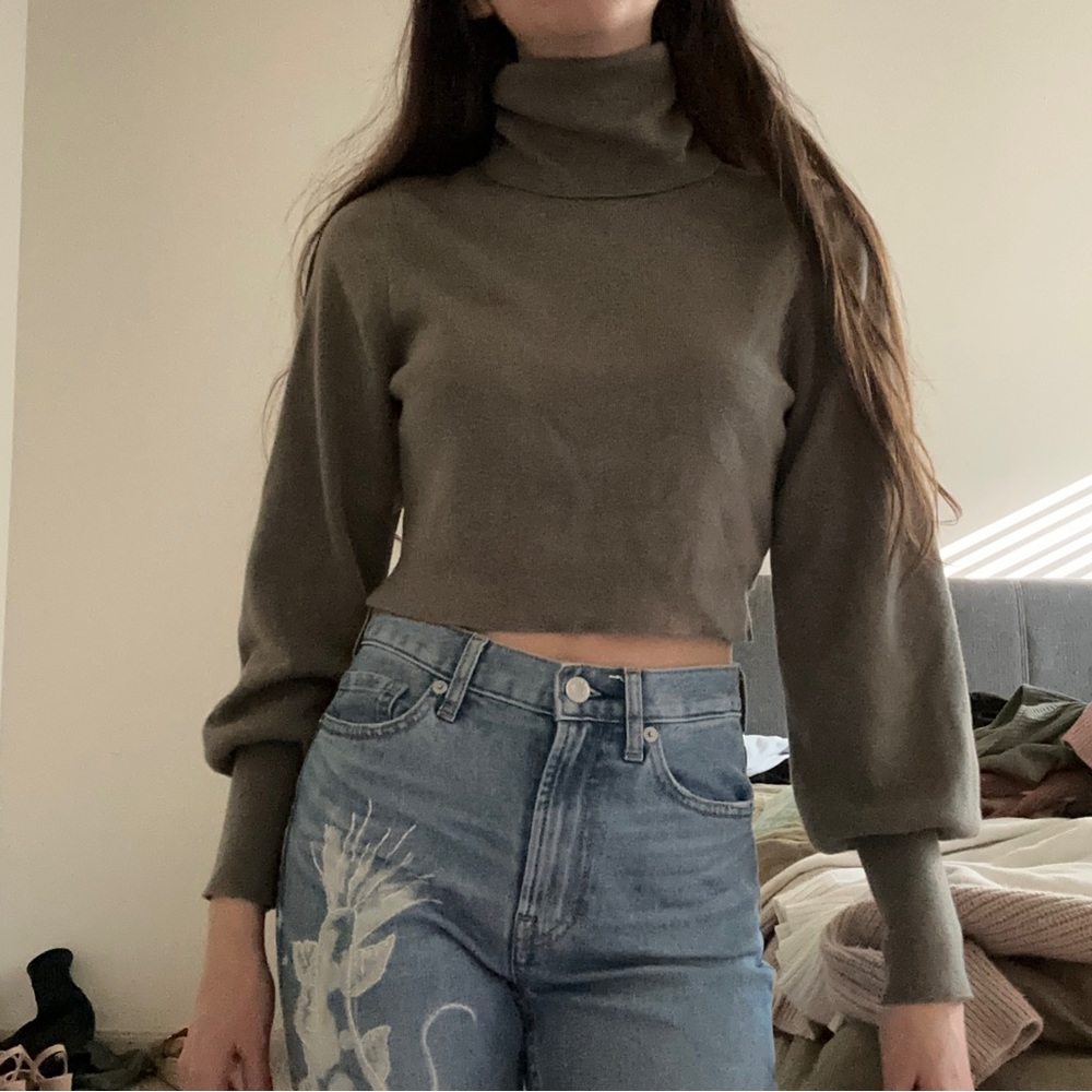 NWT Aritzia Rebecca Cropped Turtleneck Sweater